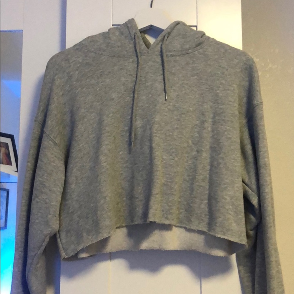 Urban Outfitters Grey Cropped Hoodie